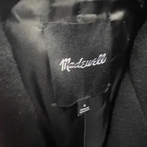 Madewell Womens $378 Oversized Double Breasted Top coat in Black Size 4 NT123 - Picture 13 of 13